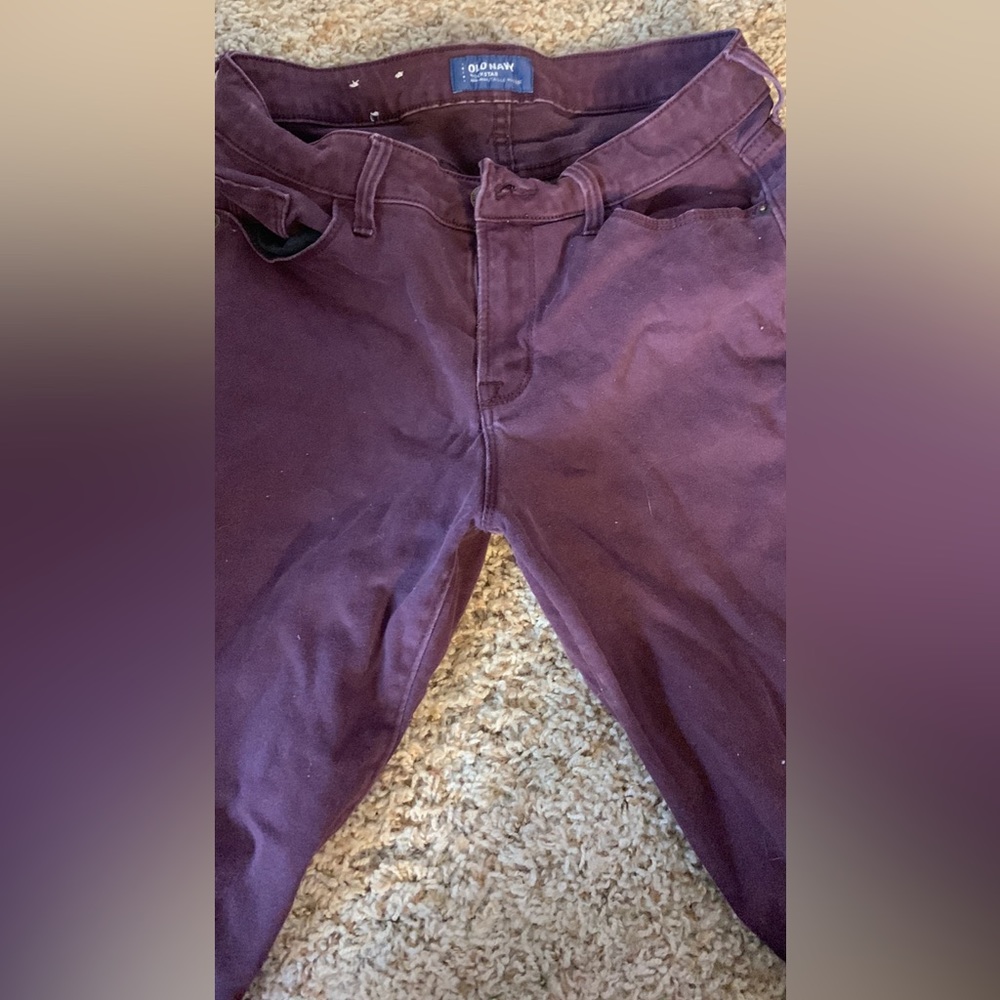 Maroon skinny jeans old navy size 4